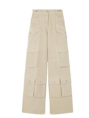 VERSACE Beige Stone Washed Medusa Denim Cargo Pants Size 36 NWT